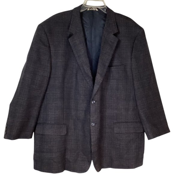 Pronto-Uomo Charcoal 100% Lambs Wool Blazer Jacket Sport Coat‎ Men's Size 50 Reg - Picture 1 of 9